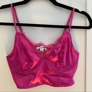hot pink crop teddy